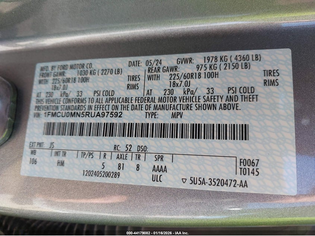 FORD Escape 1.5L I-3 DI, DOHC, VVT, TURBO, 180HP Front Wheel Drive - автомобили, коли, обяви за нови и употребявани 8