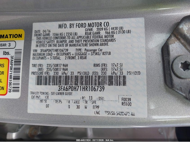 Ford Fusion 2.5L I-4 DOHC, VVT, 175HP Front Wheel Drive - автомобили, коли, обяви за нови и употребявани 8