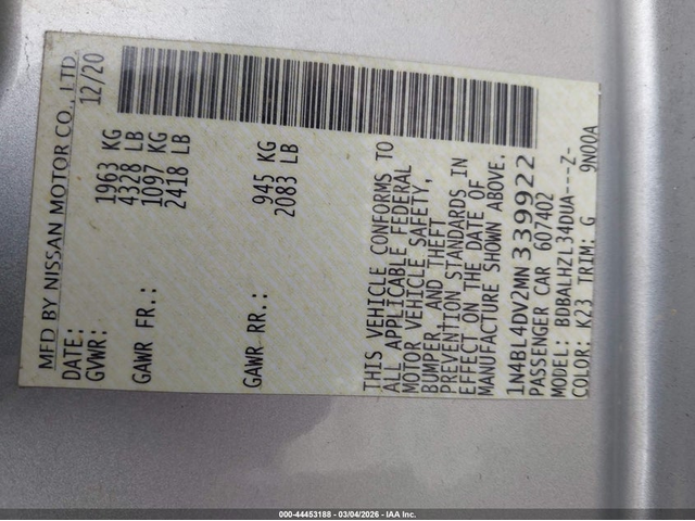 Nissan Altima 2.5L I-4 DI, DOHC, VVT, 188HP Front Wheel Drive - автомобили, коли, обяви за нови и употребявани 8