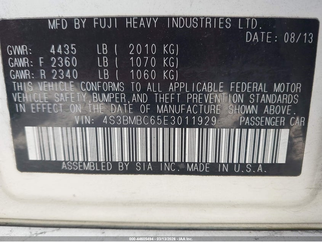 Subaru Legacy 2.5L H-4 DOHC, VVT, 173HP All Wheel Drive - автомобили, коли, обяви за нови и употребявани 8